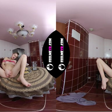 Lina Eats A Donut And Masturbates In The Kitchen Vr180 FeelmeVR vr porn video