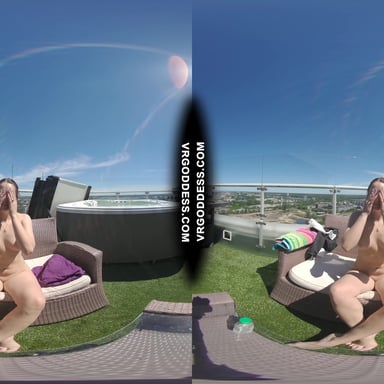 Sunny Afternoon Rooftop Dildo Masturbation College Girl Rosanna VRgoddess vr porn video