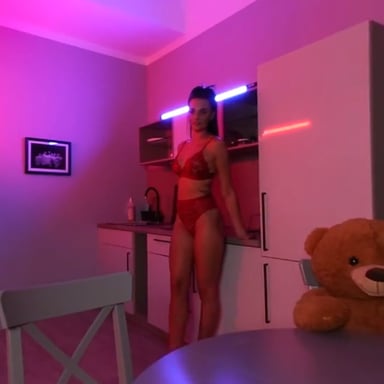 Monica Eating Strawberries and Stripping in Kitchen Plushies TV vr porn video