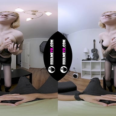 VR180 Video Lilly Mays Dances Striptease And Sexy Rips Her Pantyhose FeelmeVR vr porn video
