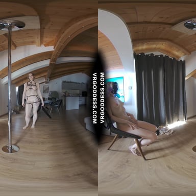 Big Boobed Model Diana Giving Private Strip Show Pole Dance For Anonymous Masked Ingrida VRgoddess vr porn video