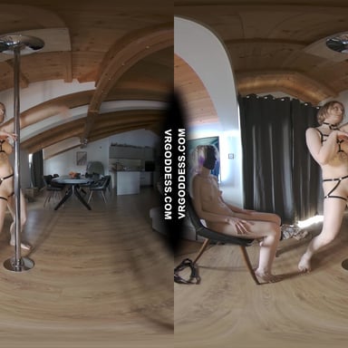 Big Boobed Model Diana Giving Private Strip Show Pole Dance For Anonymous Masked Ingrida VRgoddess vr porn video