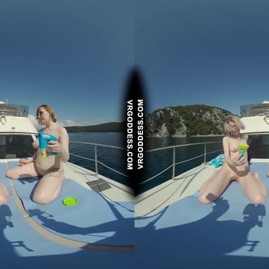 Ingrida And Diana Nude Sunbathing On A Yacht Vacation Playing With Bubbles VRgoddess vr porn video