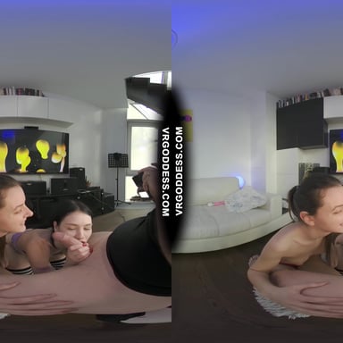 Double Blowjob Between The Scenes From Gorgeous Cumplaying Girls Matty And Rebeka Ruby VRgoddess vr porn video