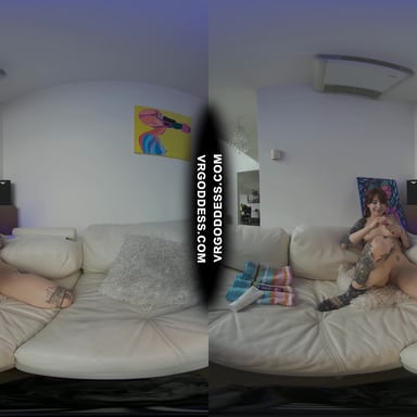 White Casting Couch With Gorgeous Hot Tattoo Babe Cherri Rubbing Lotion And Jilling Dildo Orgasm VRgoddess vr porn video