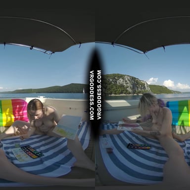 Nude Afternoon On A Yacht Painting Art Creative Porn Ingrida And Diana VRgoddess vr porn video