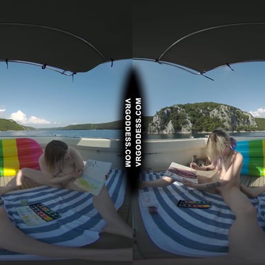 Nude Afternoon On A Yacht Painting Art Creative Porn Ingrida And Diana VRgoddess vr porn video