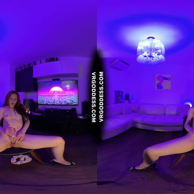 Late Night Striptease Dancer Lea Deep Glass Dildo Masturbation VRgoddess vr porn video
