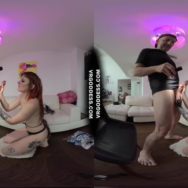 Pretty Tattooed Girl Brilla Giving Virtual Blowjob Deepthroating Cum All Over Tits VRgoddess vr porn video