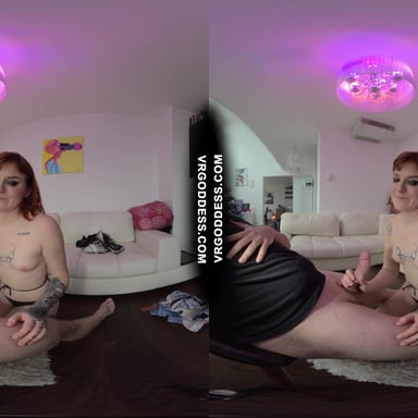 Pretty Tattooed Girl Brilla Giving Virtual Blowjob Deepthroating Cum All Over Tits VRgoddess vr porn video