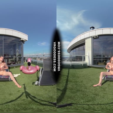 Summertime Naked Teen Sunbathing Babe Margarita Enjoying Herself In Bubbles In Sun VRgoddess vr porn video