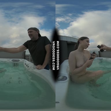 Behind The Scenes Filming Pretty Lika Rooftop Jacuzzi Dildo Masturbating VRgoddess vr porn video
