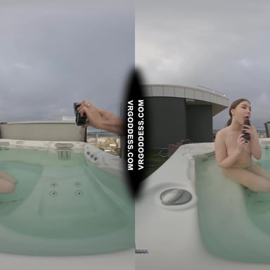Behind The Scenes Filming Pretty Lika Rooftop Jacuzzi Dildo Masturbating VRgoddess vr porn video