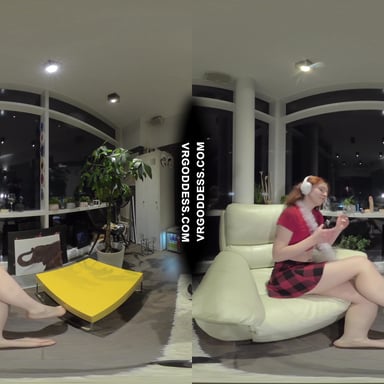 Vaping Hot Girl Lea Listening To Headphones Dancing Stripping Masturbating Winter Nights VRgoddess vr porn video