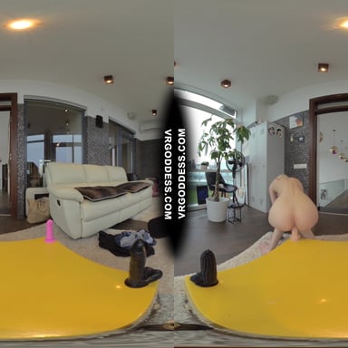 Skinny Blonde Poppy Trying Different Dildos Will It Fit Challenge Loves Big Black Ones Most VRgoddess vr porn video