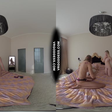 Lesbian Sex Strapon Fucking Sucking Layla With Miss Pussycat VRgoddess vr porn video