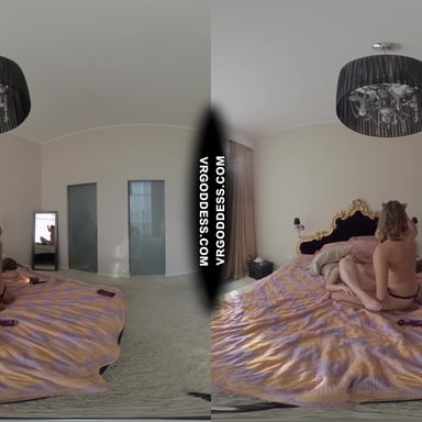 Lesbian Sex Strapon Fucking Sucking Layla With Miss Pussycat VRgoddess vr porn video