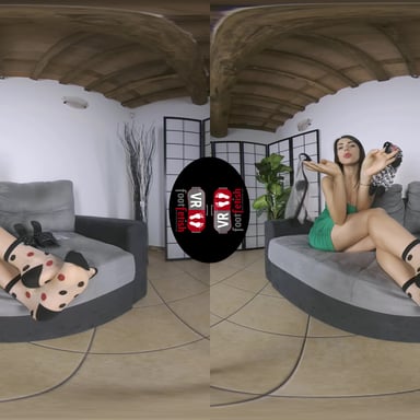 Beautiful Dark-Haired Babe Petra Enjoys Posing Her Sexy Feet in Her Favorite Socks VRFootFetish vr porn video