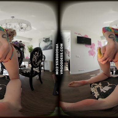 Fresh 18yo Blonde Alice Stuffing Her Tight Pussy With Bananas And Fingers Dvp Dpp Gaping VRgoddess vr porn video