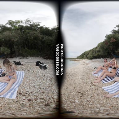 Three Extremely Attractive Models Emmux Rebeka Ruby And Kristina Full Day On Nude Italian Beach VRgoddess vr porn video