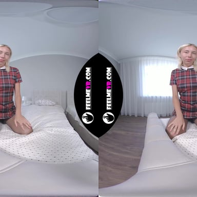 VR180 Blonde Teen With Small Tits Nico Rips Pantyhose FeelmeVR vr porn video