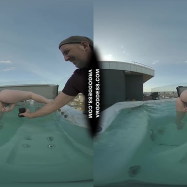 Hot Babe Melonie Rooftop Jacuzzi Dildo Masturbation VRgoddess vr porn video