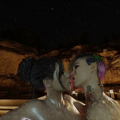 Cyberpunk2077 Judy Alvarez Panam Palmer V Threesome Dildo Lesbian Kiss (A XXX Parody)
