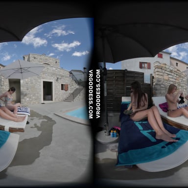 Kristina Emmux And Rebeka Ruby Poolside Naked Sunbathing Swimming Italian Villa VRgoddess vr porn video