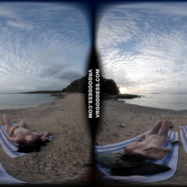 Cloudy Day At A Nude Italian Beach With Sofie And Josie Swimming And Laying Out VRgoddess vr porn video