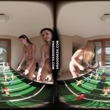 Hot Naked Girls Playing Table Football On Vacation With Kristina Emmux And Rebeka Ruby VRgoddess vr porn video