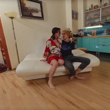 A Young Wife Decided To Make A Gift To Her Husband And Brought A Masseuse who did a good job of everything VRXClouds vr porn video5