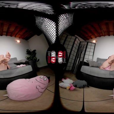 Frustrated Brunette Throws A Tantrum And Stomps On Her Soft Toys VRFootFetish vr porn video
