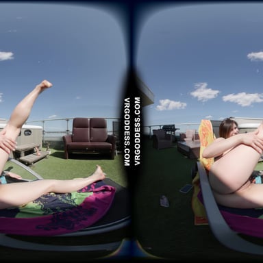 Melonie Oiled Up Sunbathing Finger Masturbating Her Pussy And Asshole Outdoors VRgoddess vr porn video