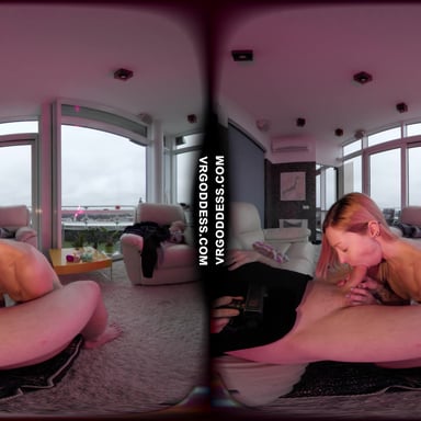 Bleika Gives Dirty Director A Deepthroat Blowjob And Swallows Cum VRgoddess vr porn video