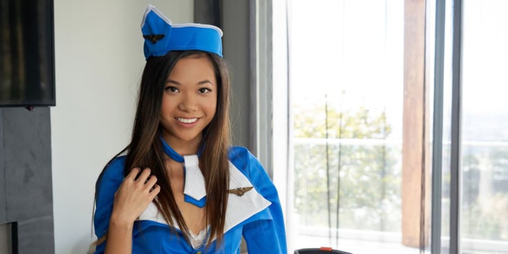 Sex With A Sexy Asian Air Stewardess - Join the Mile-High Club