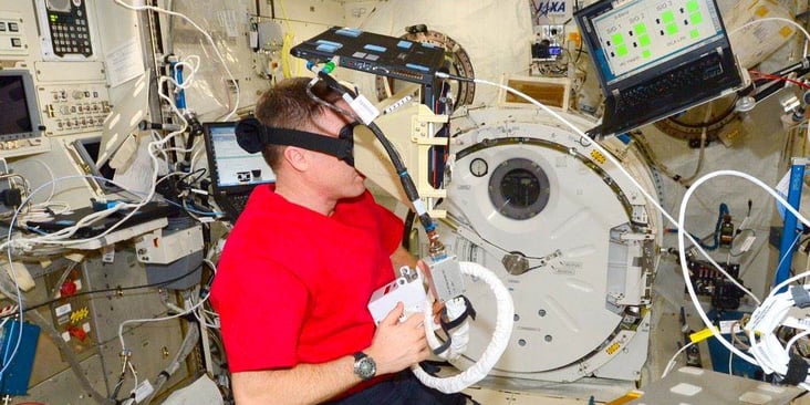 NASA Astronaut Using VR in the Space Station