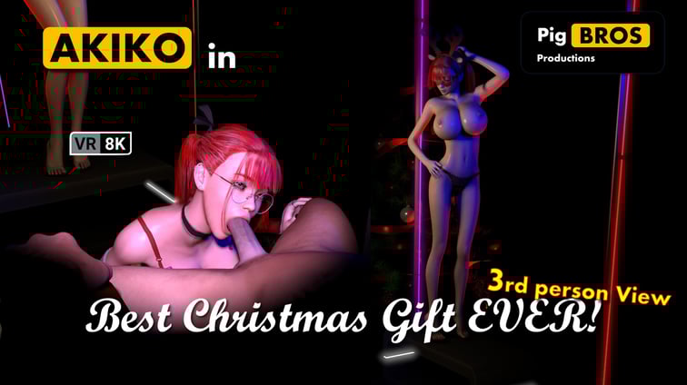Akiko – Best Christmas Gift EVER! – 8K – 3rd Person View Akiko Pig Bros Productions vr porn video
