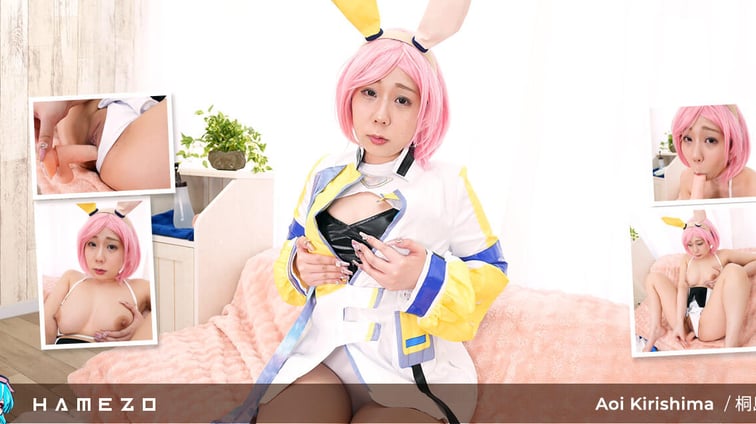 Aoi Kirishima Masturbates in Bunny Slut Cosplay Aoi Kimishima Hamezo vr porn video