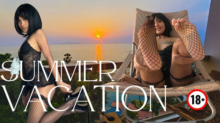 Cute Asian in Black Lace Lingerie Sways Hips on Oceanfront Balcony Namy VR Lotus VR vr porn video