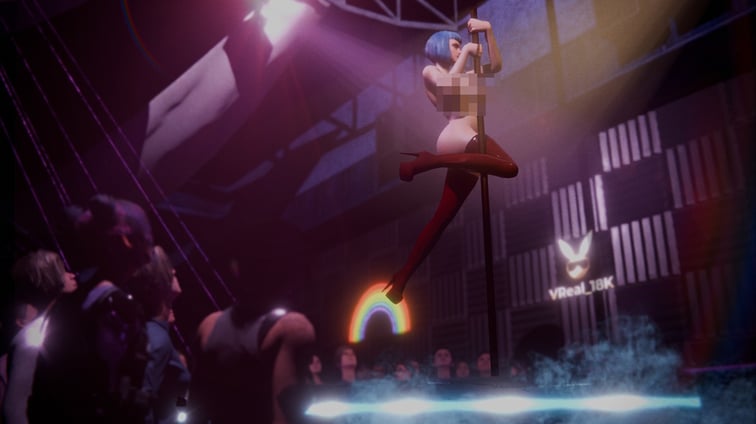 Evelyn Parker shows off her stunning body in a captivating pole dance performance (Cyberpunk 2077) Evelyn Parker VReal_18K vr porn video