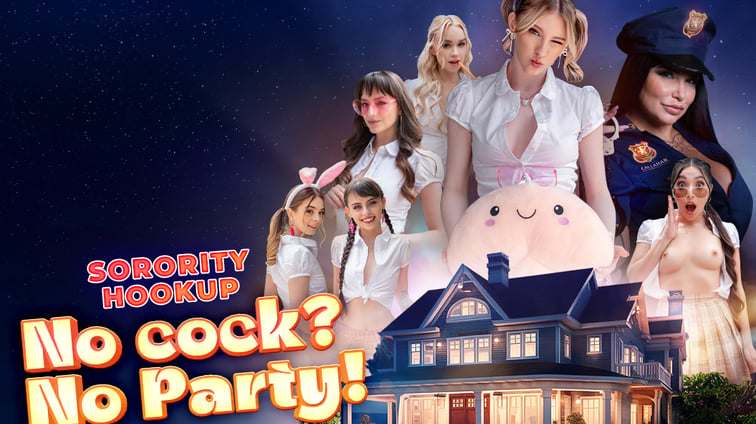Sorority Hookup: NO COCK? NO PARTY! VR porn game by Dezyred
