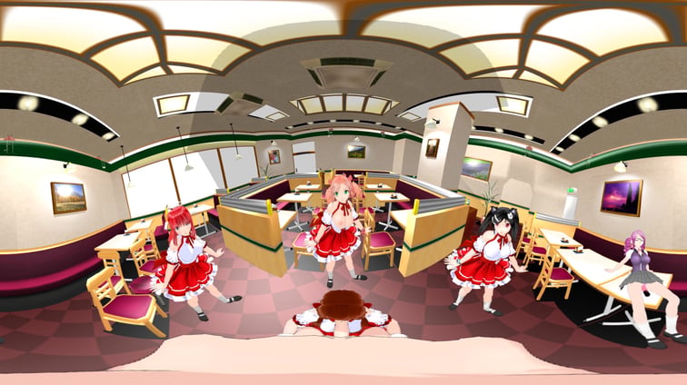 Sexy Dancing Anime Girls in Cafe with Blowjob  SVP vr porn video