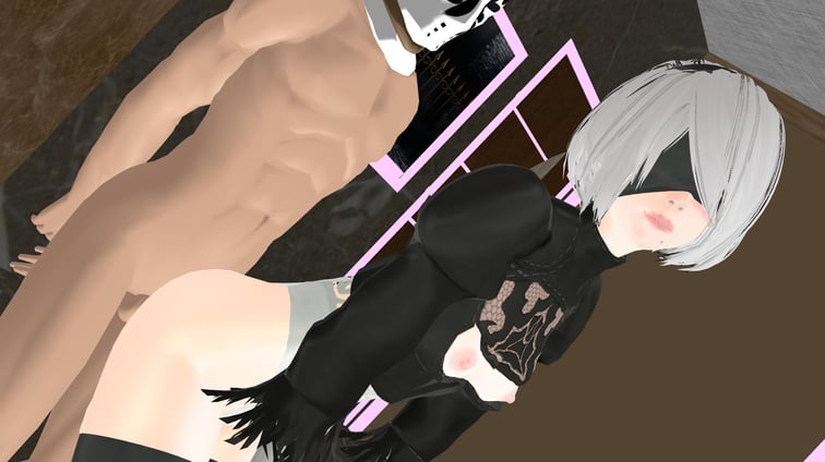 Nier Automata - 2B Thighjob &amp; Buttjob (A XXX Parody)  Lewd FRAGGY vr porn video
