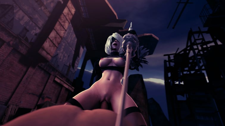 Nier: Automata - 2B Recharging on Top (A XXX Parody) 2B CGI DarkDreams vr porn video