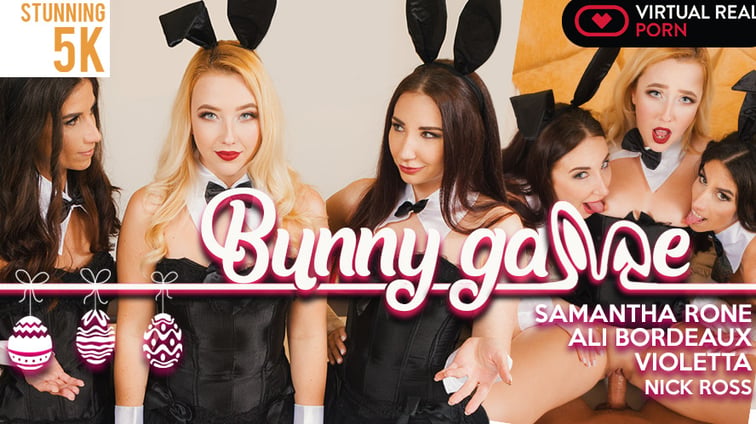 Bunny Game - Samantha, Ali Bordeaux & Violetta VR Orgy Ali Bordeaux, Samantha Rone, Violetta Virtual Real Porn vr porn video