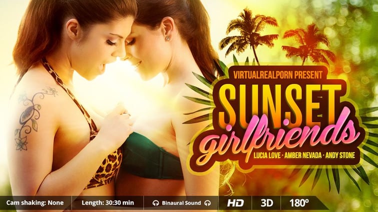 Sunset Girlfriends - Sucking and Licking In The Pool Amber Nevada, Andy Stone, Lucia Love Virtual Real Porn vr porn video