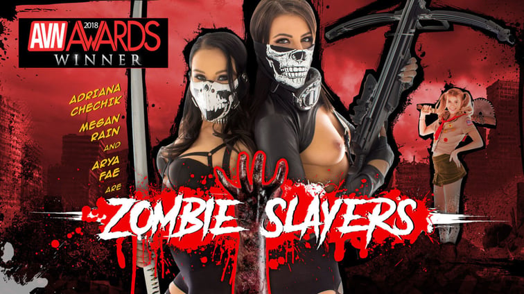 Zombie Slayers - Digitally Remastered Adriana Chechik, Arya Fae, Megan Rain WANKZVR vr porn video