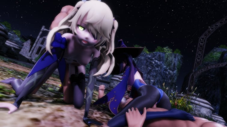 Genshin Impact - Mona & Fischl Pleasure Ritual (A XXX Parody) Fischl, Mona Lewd FRAGGY vr porn video