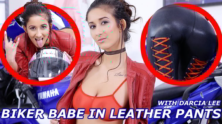 Biker Babe in Leather Pants - Peachy Ass and Perky Tits Solo Darcia Lee TmwVRnet vr porn video