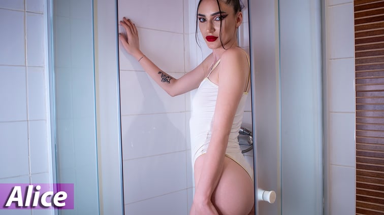 Brunette Skinny Teen Playing With Her Pussy in The Shower Alice Flower WoowVR vr porn video